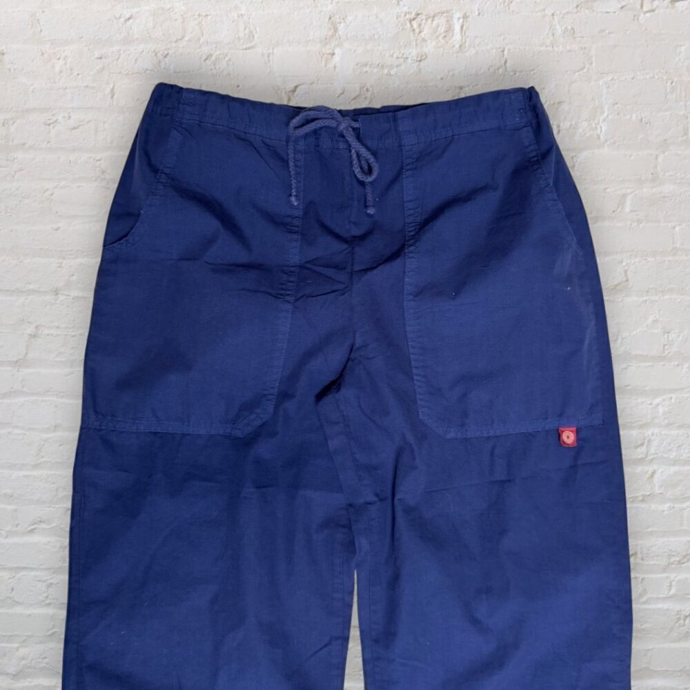 NWT XCVI Wearables Blue Wide Leg Cropped Drawstring Waist Casual Beach Pants S - Picture 2 of 6